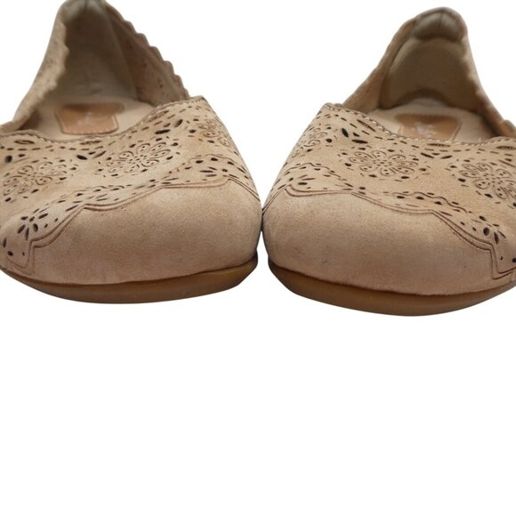 Earthies Lindi Biscuit Leather Lasercut Floral Ballet Flats Womens 8 - Picture 6 of 13
